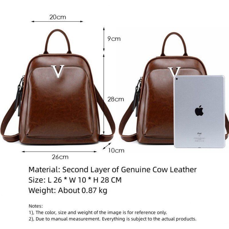 School backpack Genuine leather Purse Traveling Bags 26*10*28 CM Polyester Green