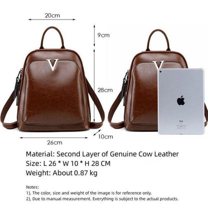 School backpack Genuine leather Purse Traveling Bags 26*10*28 CM Polyester Green
