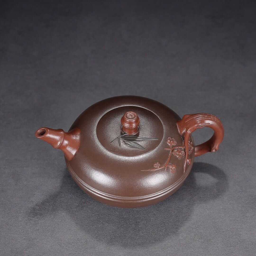 Chinese Yixing Zisha Clay Handmade Exquisite Teapot （松竹梅 底款：汪寅仙）