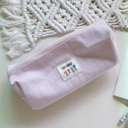 Small Cosmetic Bag Cute Makeup Cotton Fabric Toiletry Bag Students Organizer 1PC