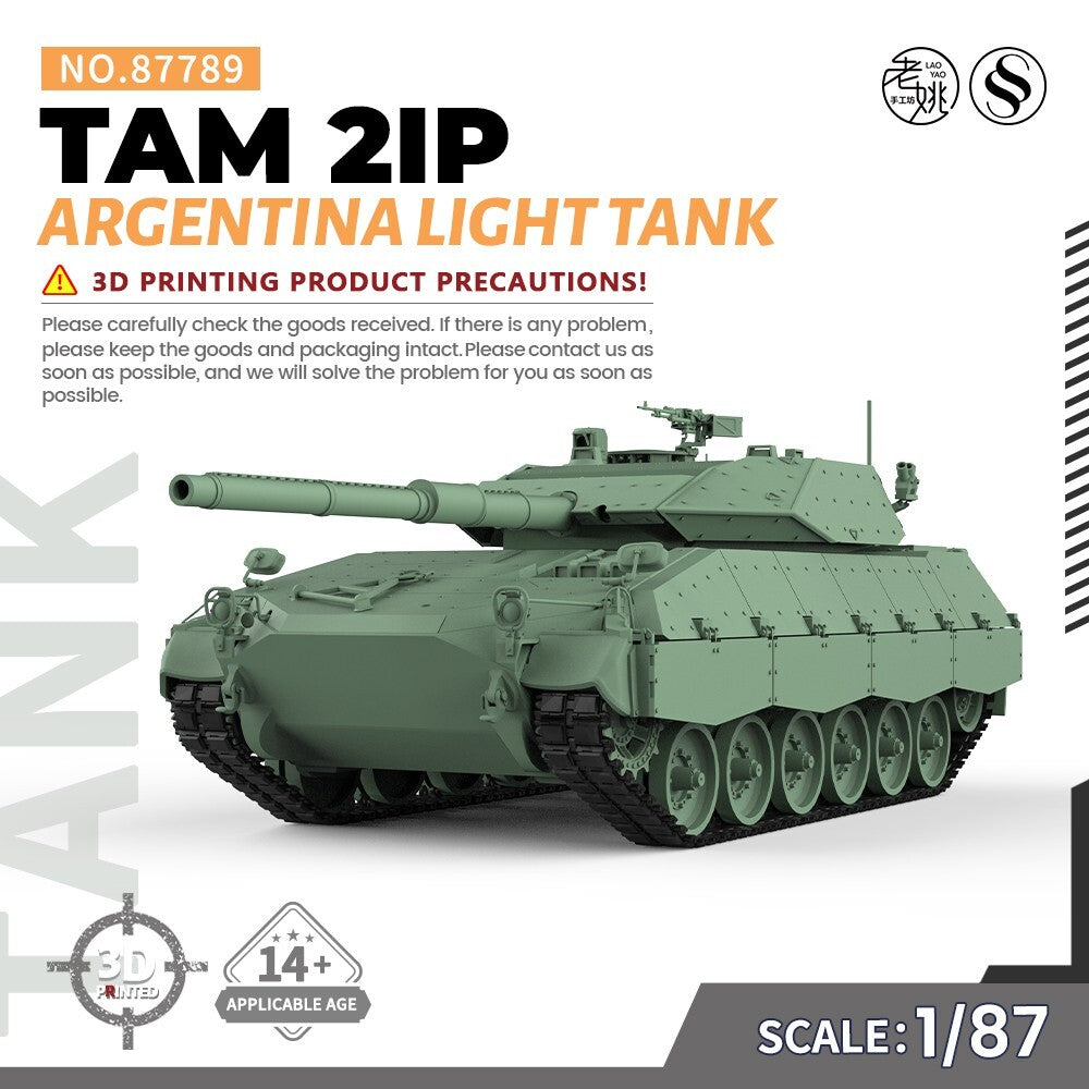 SSMODEL 1/87 HO Scale Railway Military Model Parts Argentina TAM 2IP Light Tank