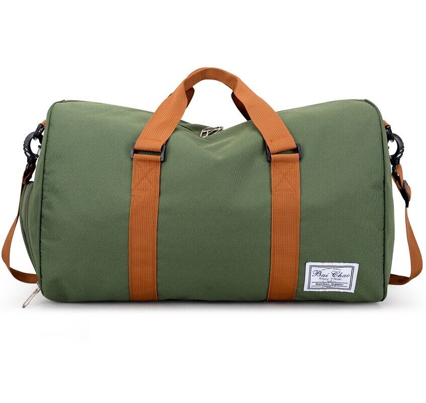 Canvas Waterproof GYM Sports Travel Luggage Bag Wet Pocket Shoe Compartment Tote