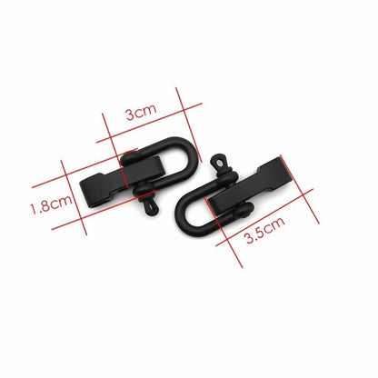 2PCS Flat Adjustable Shackle Buckle Clasp Survival Paracord Bracelet Parachute