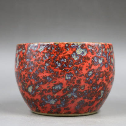 4" Collection Chinese Qing Porcelain Fambe Fancy Glaze Small Incense Burner