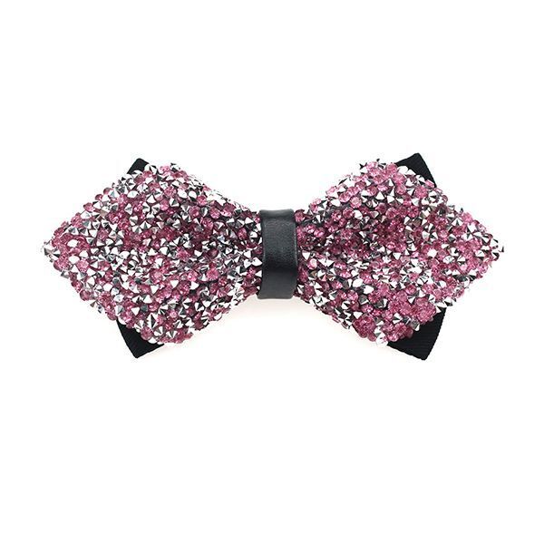 Men Bowtie Diamond Luxury Crystal Gem Tie Fashion Wedding Party Neckwear Banquet