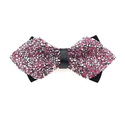 Men Bowtie Diamond Luxury Crystal Gem Tie Fashion Wedding Party Neckwear Banquet