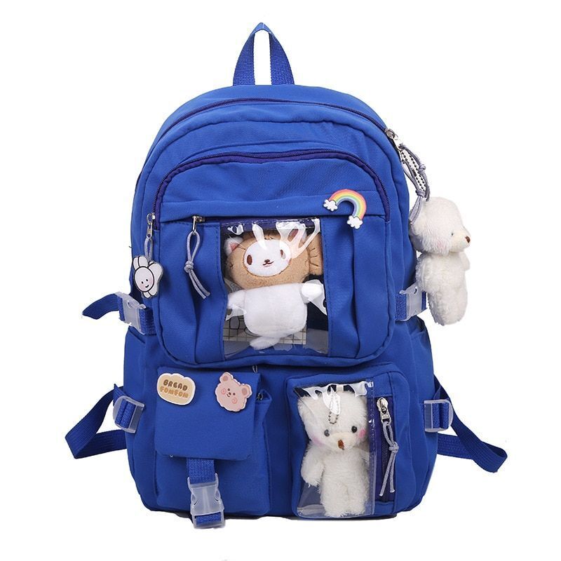 Large-capacity Women Multi-Pocket Nylon Backpack Student School Bag Laptop Bags