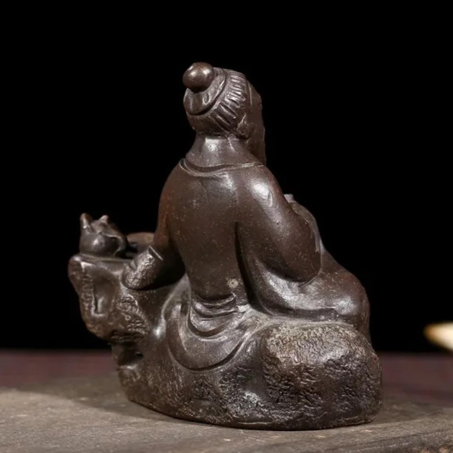 Tea Table Handmade Purple Clay Tea Pet 13cm Chinese Kung Fu Tea Set Sculpture