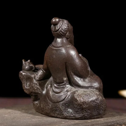 Tea Table Handmade Purple Clay Tea Pet 13cm Chinese Kung Fu Tea Set Sculpture