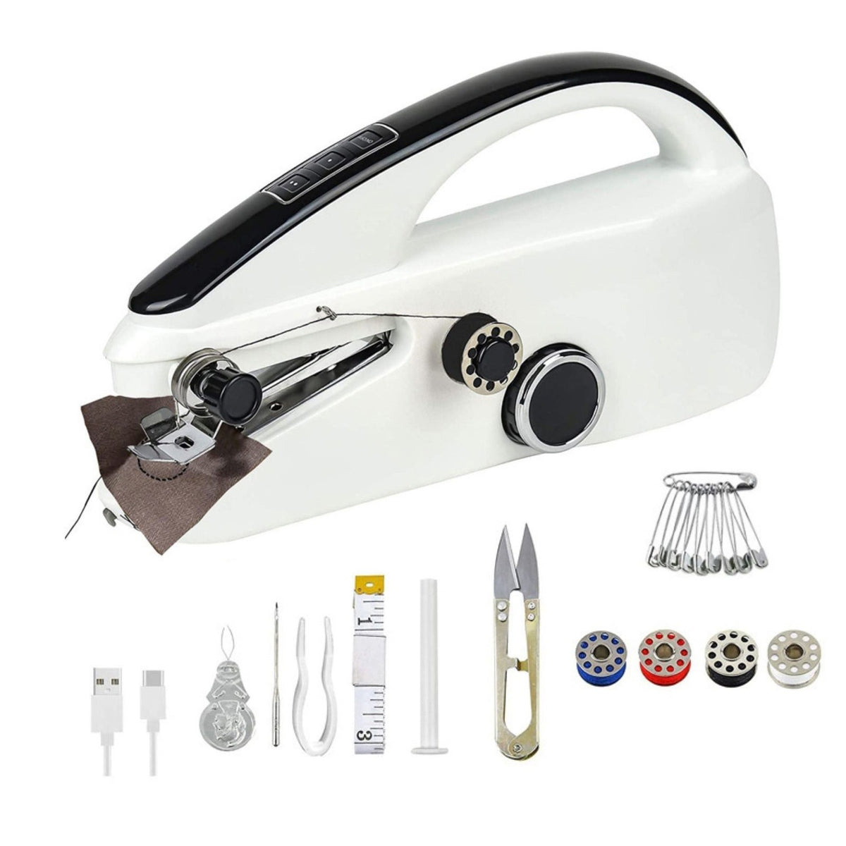 1* Plastic Sewing Machine W/Practical Sewing Kit USB/Batteries Power Supply