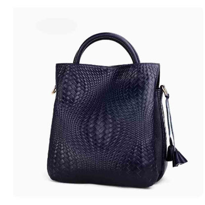 Fashion Bucket Bag Genuine Leather Handbag Purses Soft Casual Tote Bags Cotton