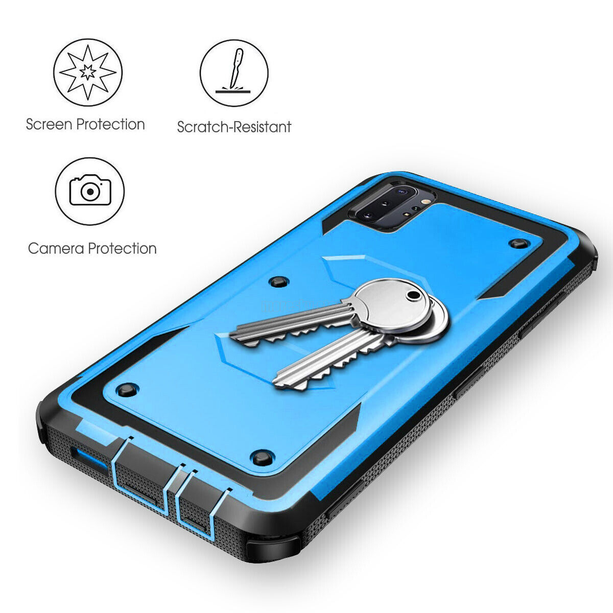 For Samsung Galaxy Note10+ Shockproof Case, w Belt Clip Stand Rugged Phone Cover