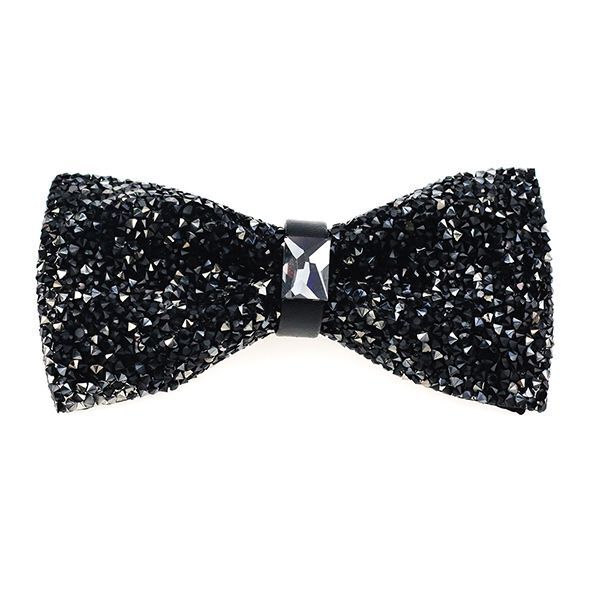 Men Bowtie Diamond Luxury Crystal Gem Tie Fashion Wedding Party Neckwear Banquet