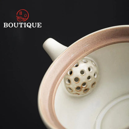 200ml Creative White Porcelain Side Handle Tea Pot Household Kung Fu Tea Set