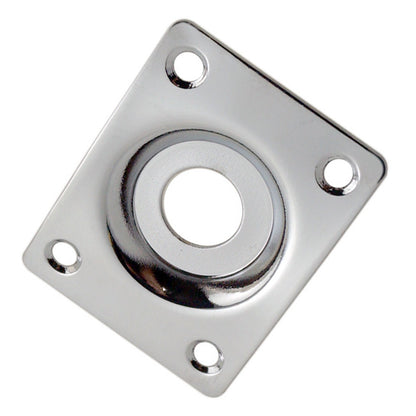 Silver Guitar Output Metal Jack Plate Square for Electric Bass Guitar Tele d