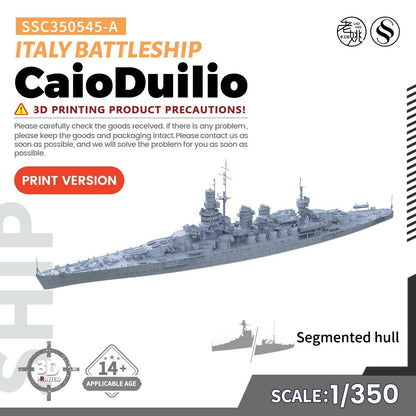 SSMODEL SSC350545-A 1/350 Military Model Kit Italy CaioDuilio Battleship