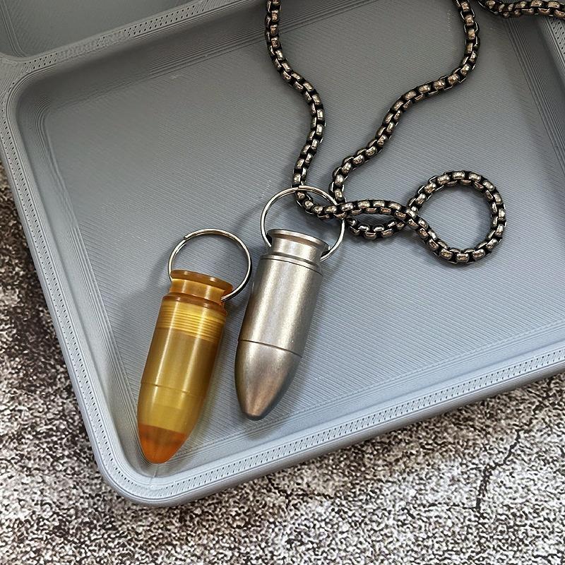 PEI Titanium Waterproof Pill Holder Case Organizer Container Keychain EDC Gift