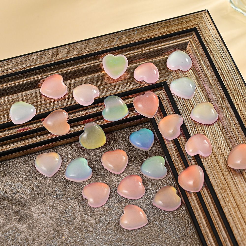 Nail Art Decals 20-100Pcs 3D Heart Charms Clear Acrylic DIY Manicure Accessories