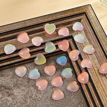 Nail Art Decals 20-100Pcs 3D Heart Charms Clear Acrylic DIY Manicure Accessories