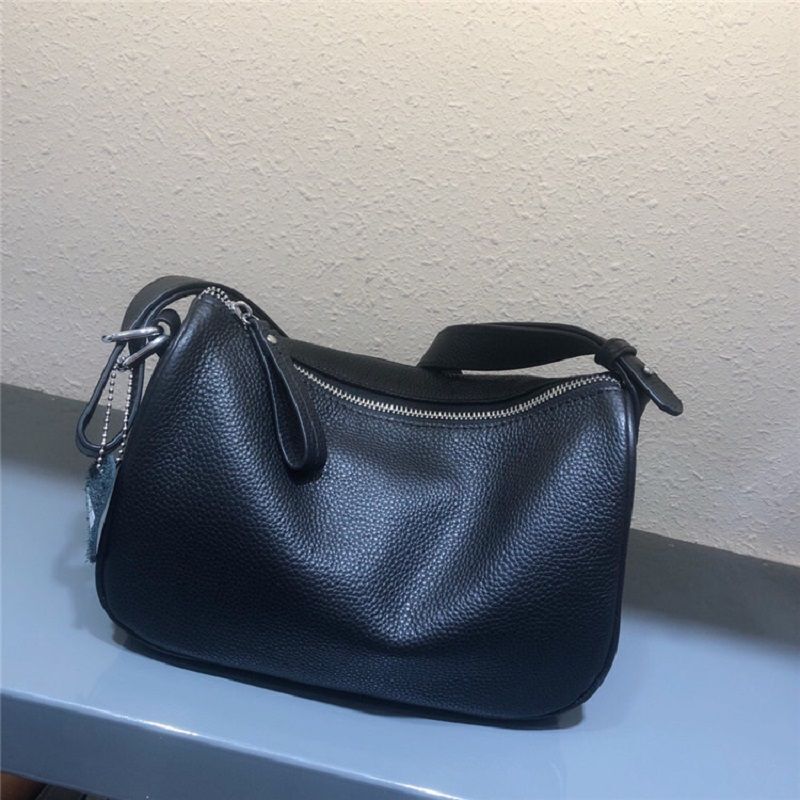 Underarm Bag One Shoulder Head Layer Soft Cowhide Bags Purse Polyester Zipper