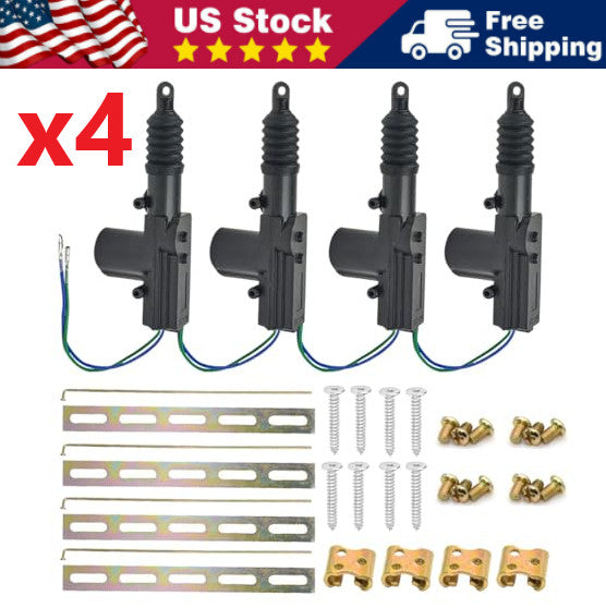 4x Universal Car Auto Heavy Duty Power Slave Door Lock Actuator Motor 2 Wire 12V