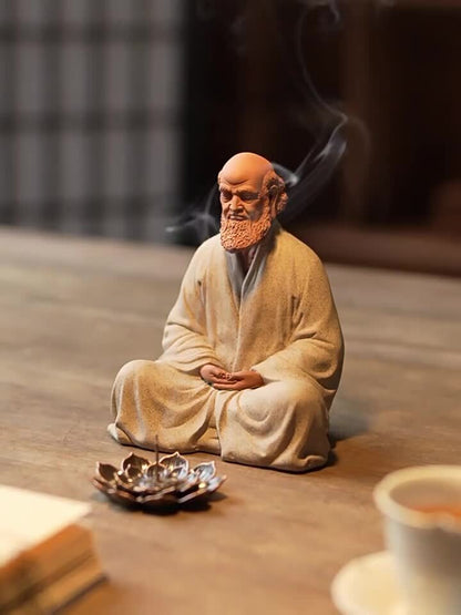 Handmade Artware Zen Style Chinese Style Yixing Zisha Purple Clay Tea Pet Dharma
