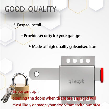 2 Pack Garage Door Locks with Self Tapping Screws inside Deadlock for Most Garag