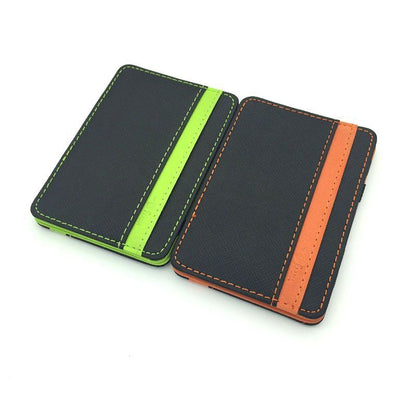 Synthetic Leather Wallet Money Clips Thin Clutch Bus Card Bag Small Cash Holder