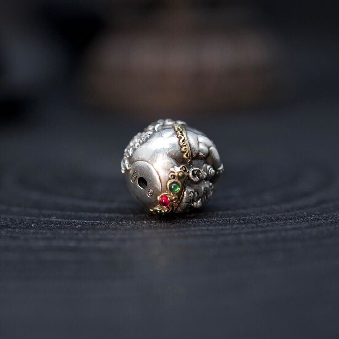 12mm Yellow God of Wealth Spacer Bead Chinese Style Bracelet Accessory