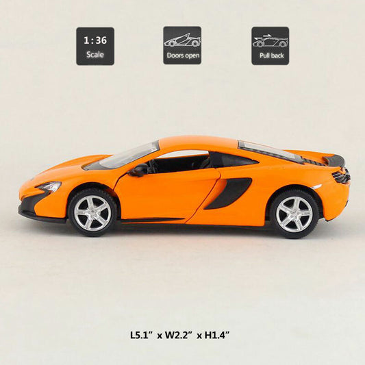 1/36 Scale McLaren 650s Model Car Diecast Toy Vehicle Kids Toys for Boys Orange