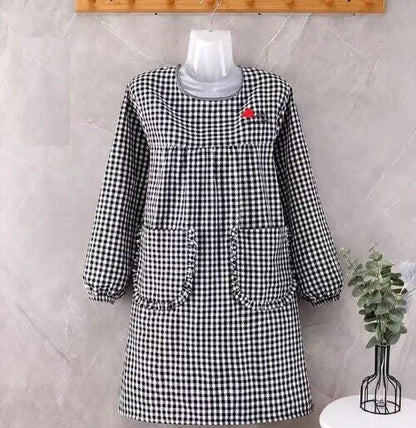 Aprons Cotton Long Sleeved Waist Kitchen Cooking Housework Farm Working Overalls