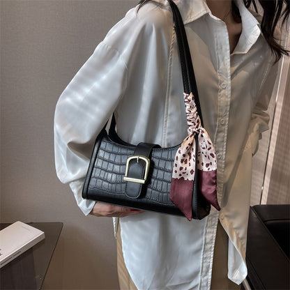 Synthetic Leather Small Shoulder Bags Scarves Cute Handbags Purses Underarm Bag