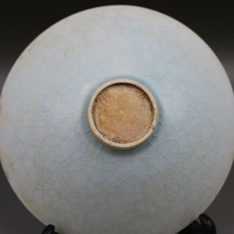 Chinese Song Hutian Kiln Crackle Porcelain Celadon Glaze Bowl 6.9 Inch