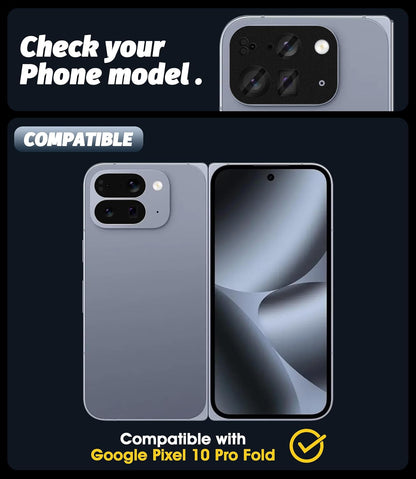 (2 Pack) Camera Lens Protector Compatible for Google Pixel 10 Pro Fold, Protecto