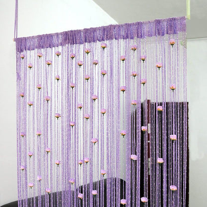 Door String Curtain French Window Thread Rope Left And Right Biparting 200x100cm