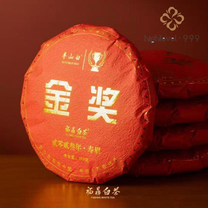 300g White Tea Cake Fuding 2023 Sun‑Dried Shoumei Floral Rock Sugar Leaf Tea