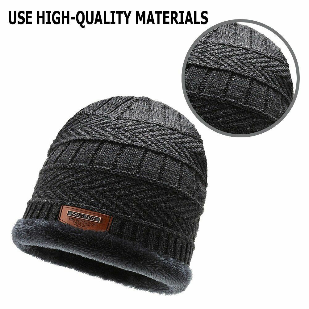 Winter Hat Knitted Neck Collar Thermal Beanie Cap Outdoor Camping Hiking Travel