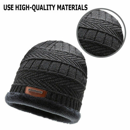 Winter Hat Knitted Neck Collar Thermal Beanie Cap Outdoor Camping Hiking Travel