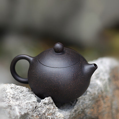 6.8oz Handmade Tea Pot Yixing Zisha Clay Master Xishi Pot Basket Infuser Holes