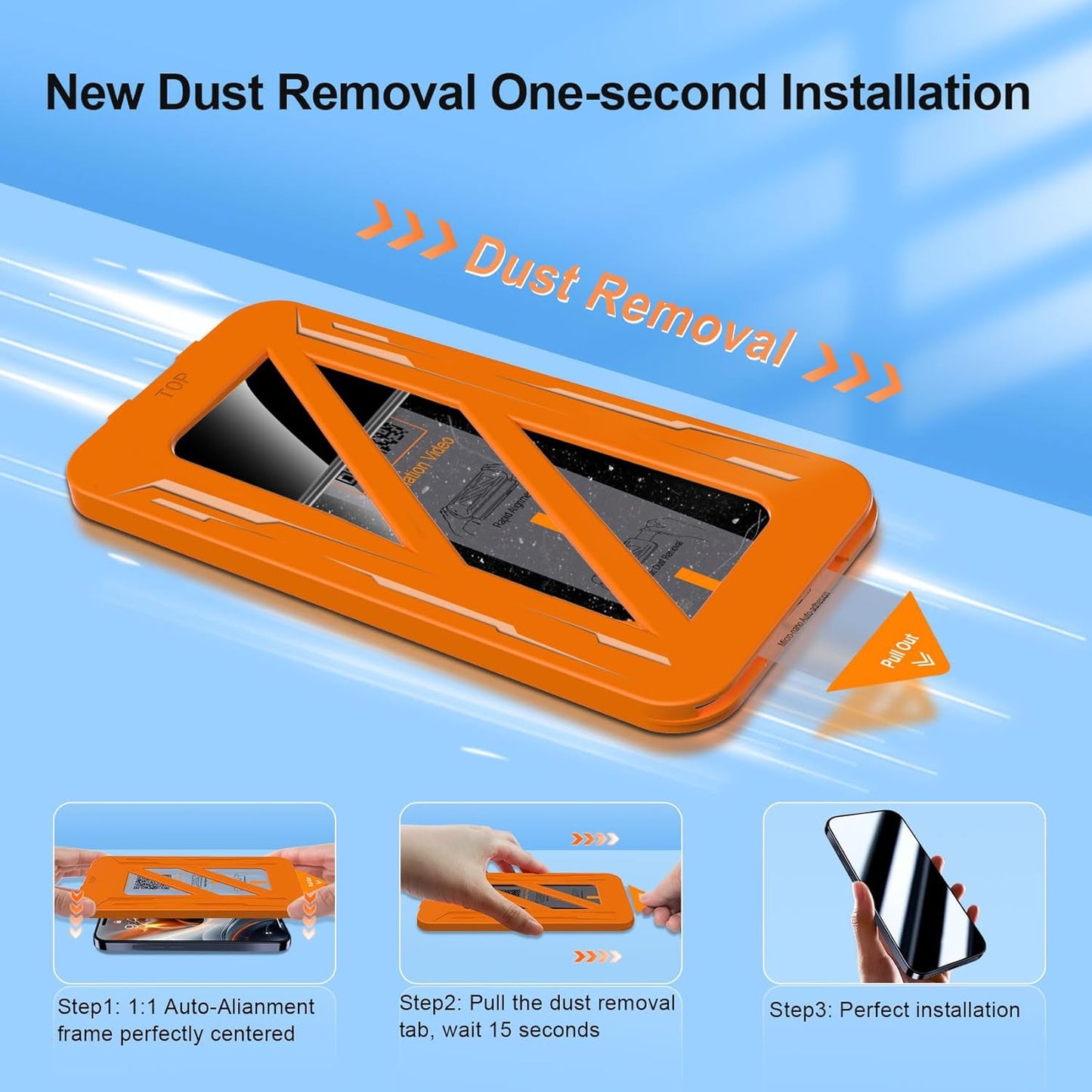 [1-Second Auto-Install] 3 Pack Screen Protector for Iphone 17 Pro [6.3 Inch] + 1