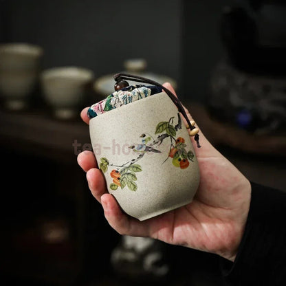 Portable Ceramic Tea Jar Container Sealed Jar Small Tea Box Mini Storage