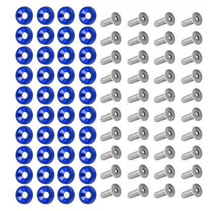 40PCS Washer+40PCS Nuts Fender Bumper Washer Bolt Engine Bay Dress Up Kit