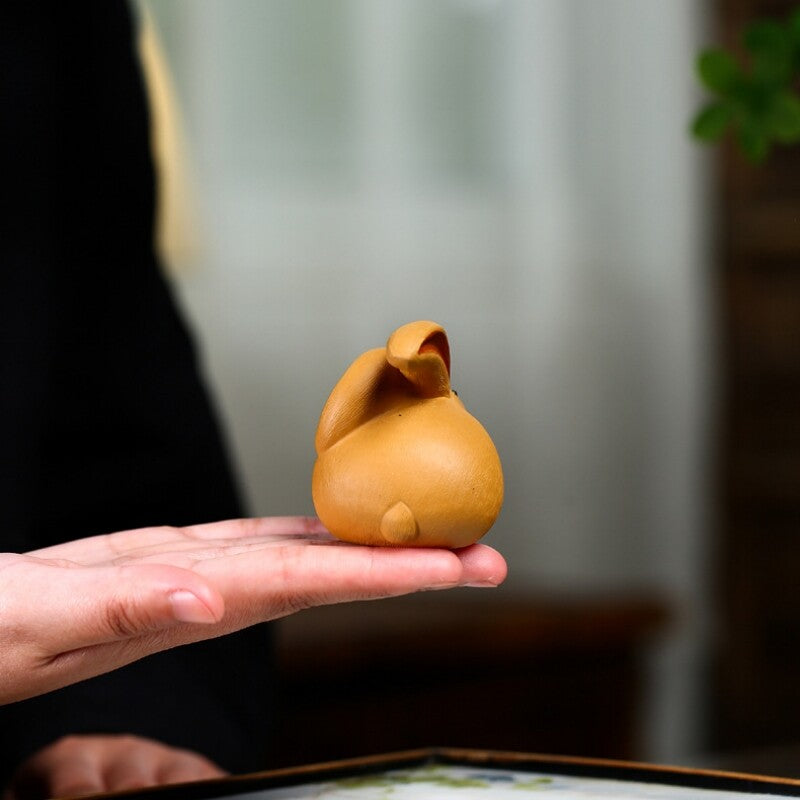 Creative Artware Yixing Zisha Duan Clay Tea Pet Rabbit Statue Table Ornament New