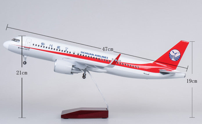 47CM 1:80 Sichuan Airlines AIRBUS A320neo Airplane Landing Gear Resin Model
