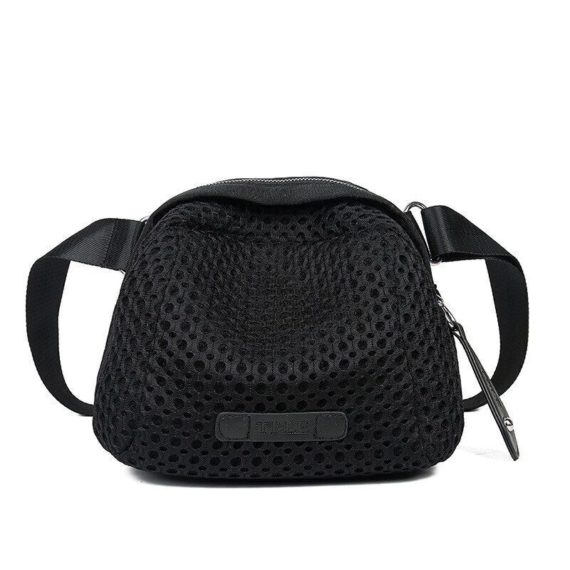 Nylon Black Handbag Shell Shape Portable Everyday Crossbody Bag 24*17*14CM Purse