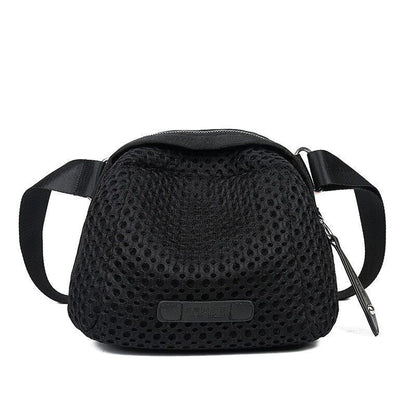 Nylon Black Handbag Shell Shape Portable Everyday Crossbody Bag 24*17*14CM Purse