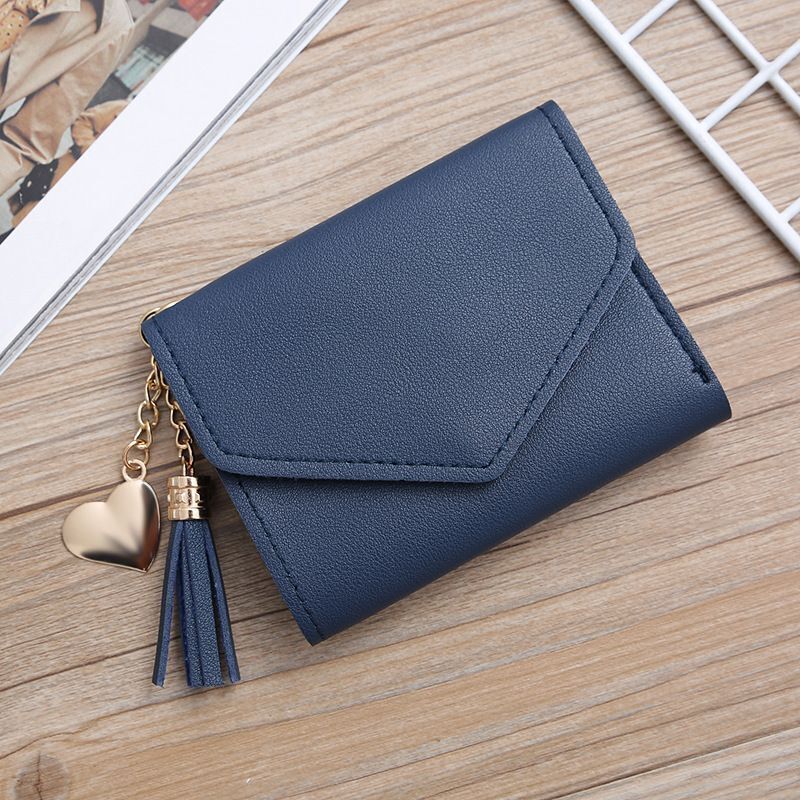 Fringed Wallet Synthetic Leather Three Fold Purse Card Purse Change Bags Pouches