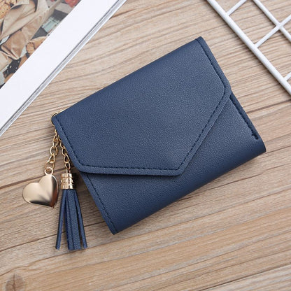 Fringed Wallet Synthetic Leather Three Fold Purse Card Purse Change Bags Pouches