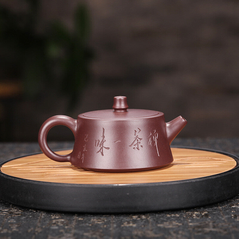 Chinese Yixing Zisha Pottery Purple Zhu Clay Exquisite Lotus Root Teapot Tea Pot