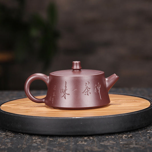 Chinese Yixing Zisha Pottery Purple Zhu Clay Exquisite Lotus Root Teapot Tea Pot